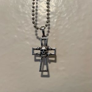 -Skeleton Cross Necklace